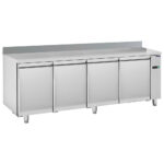 Freezer counter 4 doors GN 1/1 with upstand for remote cooling, -10°/-25°C