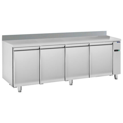 Freezer counter 4 doors GN 1/1 with upstand for remote cooling, -10°/-25°C