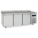 Freezer counter for pastry 3 doors 600x400 mm with granite top with upstand, -10°/-25°C