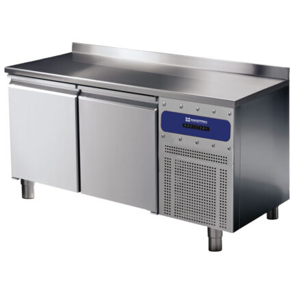 Refrigerated pastry counter 2 doors 600x400 mm, stainless steel top with upstand, -2°/+8°C