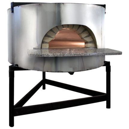 wood pizza oven with stainless steel facade, bedplate ø 1540 mm, capacity 10/12 pizzas