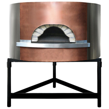 wood pizza oven with copper facade, bedplate ø 1100 mm, capacity 4/5 pizzas