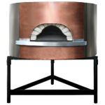 wood pizza oven with copper facade, bedplate ø 1540 mm, capacity 10/12 pizzas