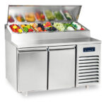 Refrigerated preparation counter with 2 doors 600x400 mm, 8x GN 1/3 h=150 mm, 0°/+10°C