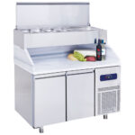 Pizza counter with 2 doors GN 1/1 with pan cooler 7x GN 1/3 h=150 mm