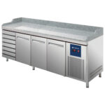 Pizza counter 3 doors 600x400 mm, 7 drawers 600x400 mm