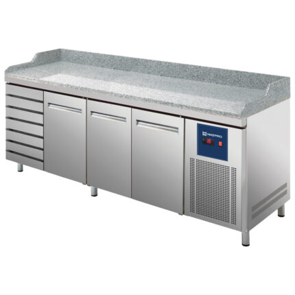 Pizza counter 3 doors 600x400 mm, 7 drawers 600x400 mm