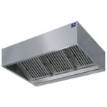 wall-mounted cubic hood with motor, lighting and speed governor, 1800x1400 mm