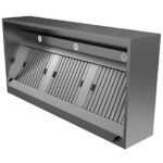 Wall-mounted cubic hood with LED lighting, 1600x1100 mm