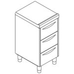 Drawer cupboard with 3 drawers GN 1/1, 500x700 mm