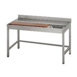 Meat preparation table with cutting board and waste hole, l=1400 mm