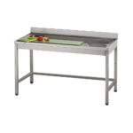 Vegetable preparation table with cutting board and bowl, l=1400 mm