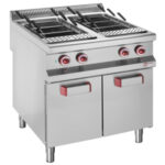Electric pasta cooker, 2 tanks 40 liters, on closed cupboard (without baskets)