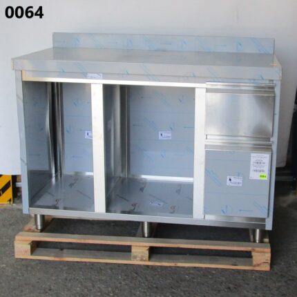 Coffee machine counter 1500x700 mm with drawer, coffee ground drawer, waste bin, 2 machine compartments - DAMAGED