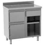 Coffee machine counter 1000x600 mm with drawer, coffee ground drawer, closed cabinet