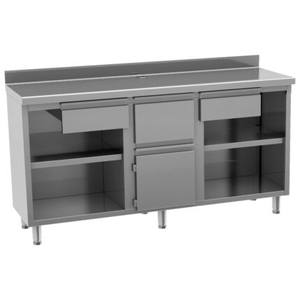 Coffee machine counter 2000x600 mm with 2 drawers, coffee ground drawer, closed cabinet