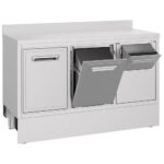 Coffee machine counter 1480x600 mm with coffee ground drawer, waste bin, 1 door