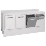 Coffee machine counter 1950x600 mm with coffee ground drawer, waste bin, 2 doors