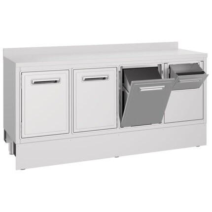Coffee machine counter 1950x600 mm with coffee ground drawer, waste bin, 2 doors