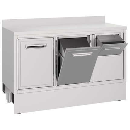 Coffee machine counter 1480x700 mm with coffee ground drawer, waste bin, 1 door