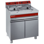 Electric fryer, two 14-liter tanks on cupboard