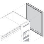End side cover panel for refrigerated beverage counters, 590x850 mm