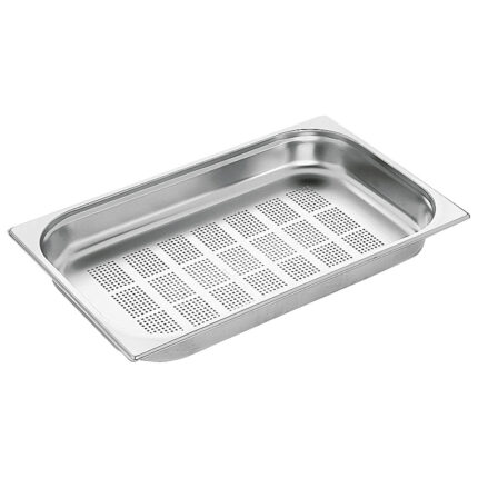 GN container in stainless steel, perforated, GN 2/3 h=40 mm