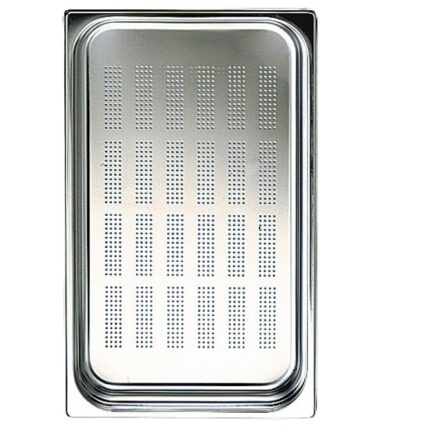 GN container in stainless steel, perforated, GN 1/1 h=100 mm