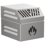 Fire protection system with firebreak and dissipating filter included for charcoal ovens MIBRASA