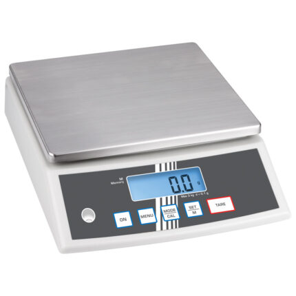 tabletop scale in stainless steel, weighing range maximum 30 kg, readout 1 g