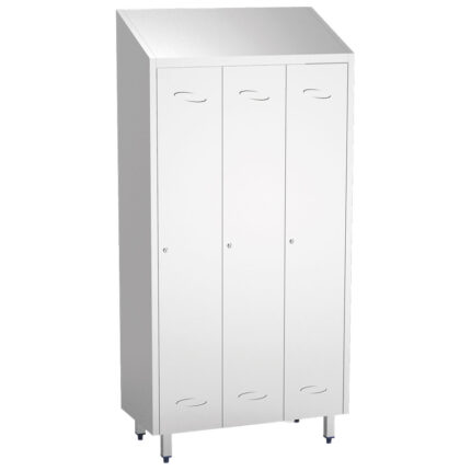 Changing room locker with 3 large compartments, H=2010 mm
