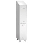 Changing room locker with 2 small compartments, H=2010 mm