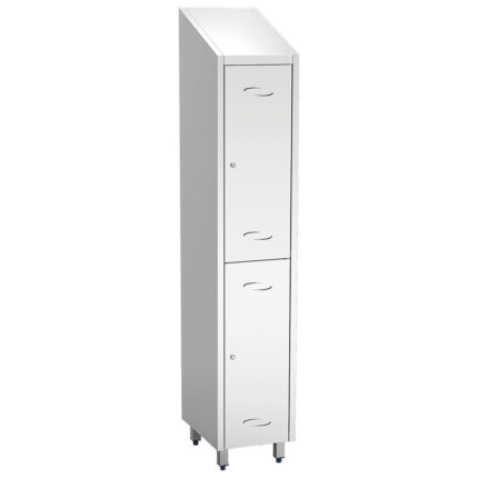Changing room locker with 2 small compartments, H=2010 mm