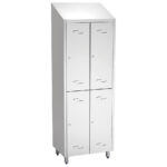 Changing room locker with 4 small compartments, H=2010 mm