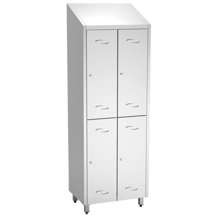 Changing room locker with 4 small compartments, H=2010 mm