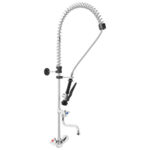 Pre-rinse unit on monobloc tap with swivelling spout, connection 1/2