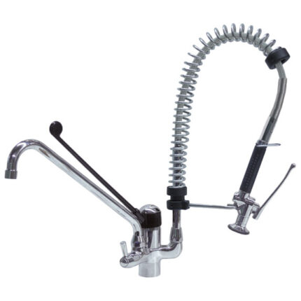 Pre-rinse unit with single lever monobloc tap long lever - 1/2