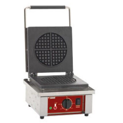 Electrical waffle iron for 4 rounded waffles
