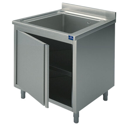 sink unit on cupboard, 1 sink, with hinged door, 800x700 mm