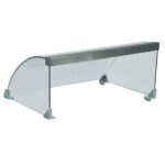 Glass cover for hot dog heater with 9 rollers