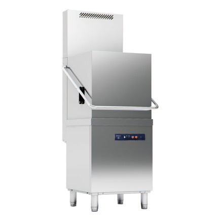 hood dishwasher with detergent injector and drain pump, electronic - with heat recovery system