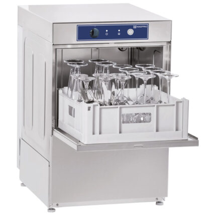 Glasswasher with detergent injector, mechanical, rack 40x40 cm, max h=27 cm