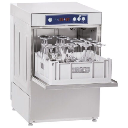 Glasswasher with detergent injector, rack 40x40 cm, max h=27 cm, digital version