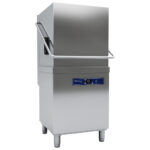 Hood dishwasher with detergent injector and drain pump, electronic, rack 50x50 cm