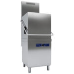 hood dishwasher with detergent injector and drain pump, electronic - with heat recovery system