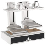 Charcoal grill with liftable grid 1x 890x630 mm