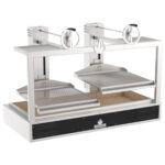 Charcoal grill with liftable grid 2x 500x630 mm