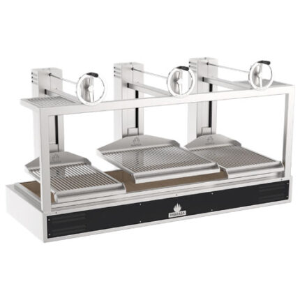 Charcoal grill with liftable grid 2x 500x630 mm + 1x 685x630 mm