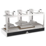 Charcoal grill with liftable grid 3x 685x630 mm