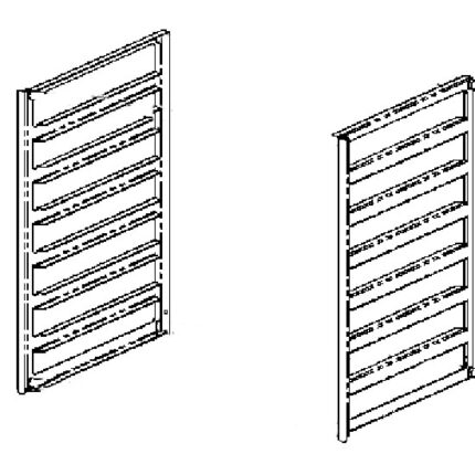 Tray rack kit to pass from 10x GN 1/1 gastronomy to 8x 600x400 bakery